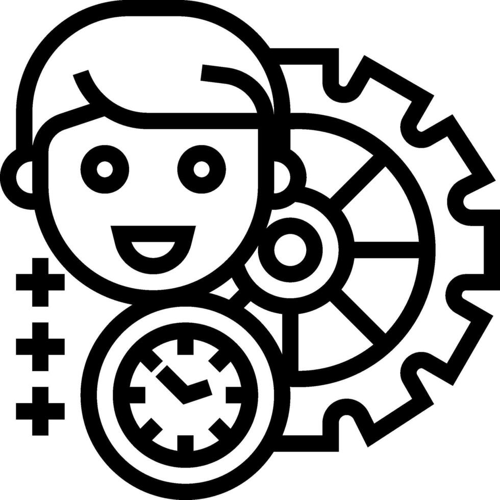 A man with a clock and gears on his face vector