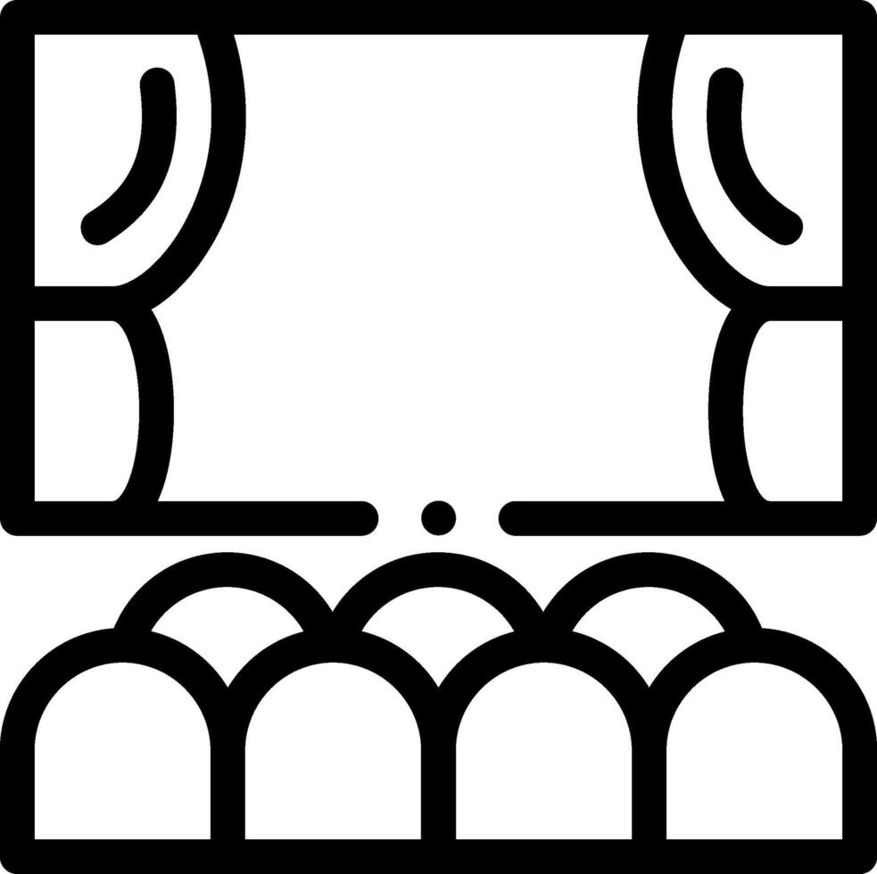 A black and white image of a theater screen vector