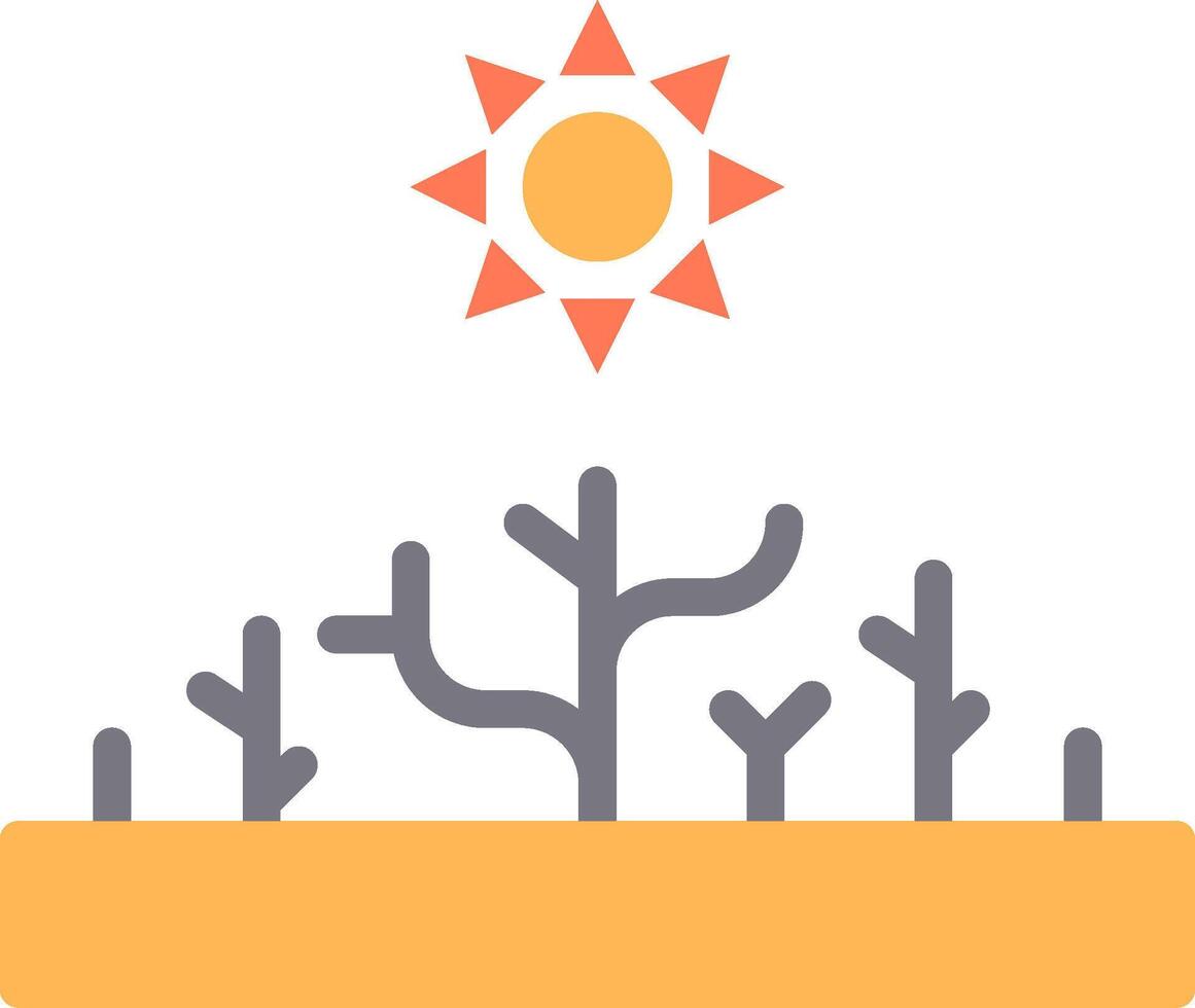 A desert landscape with sun and cactus plants vector