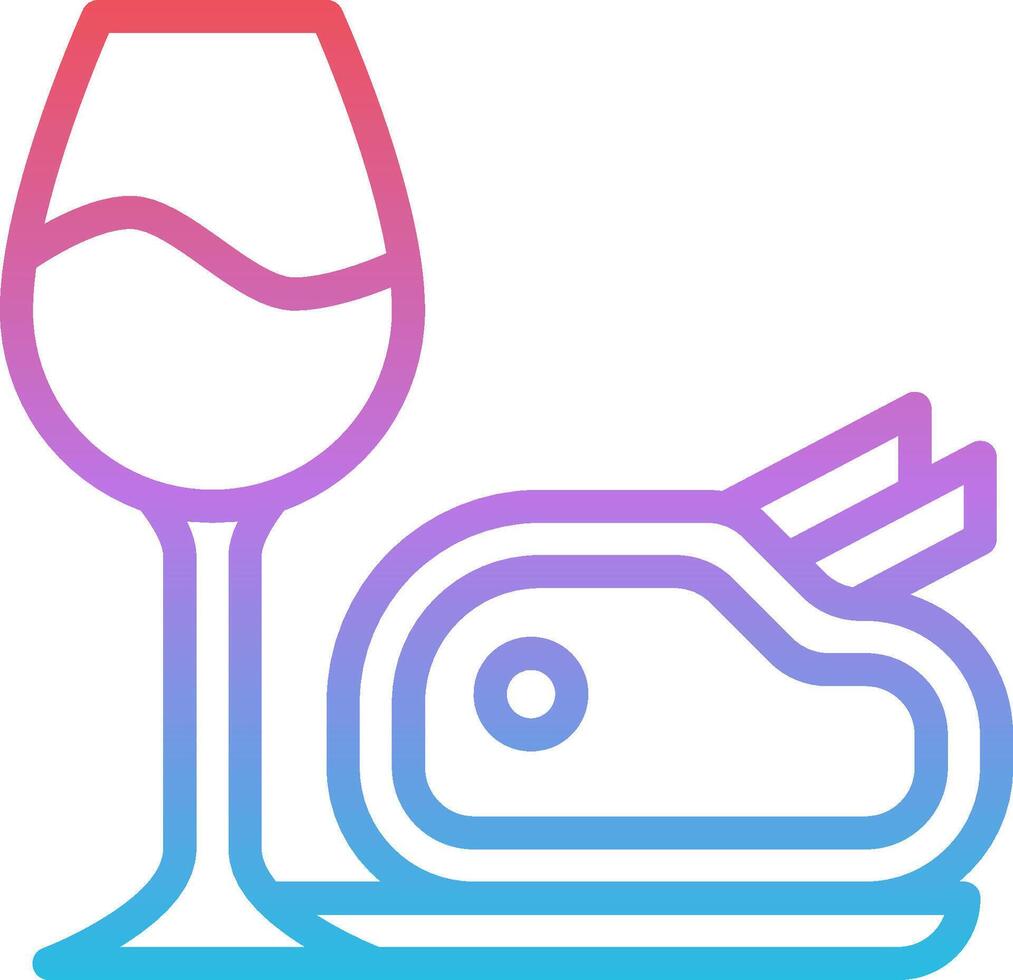 Wine glass and food icon vector