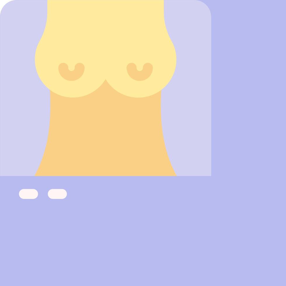 A woman's chest is shown in a flat design vector