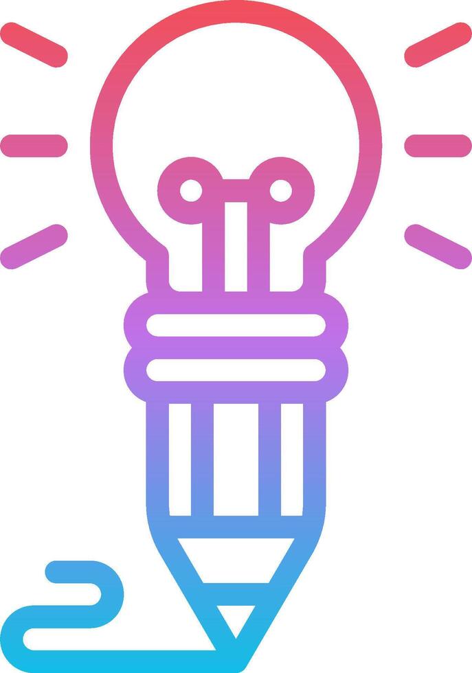 A light bulb with a pencil in the middle vector
