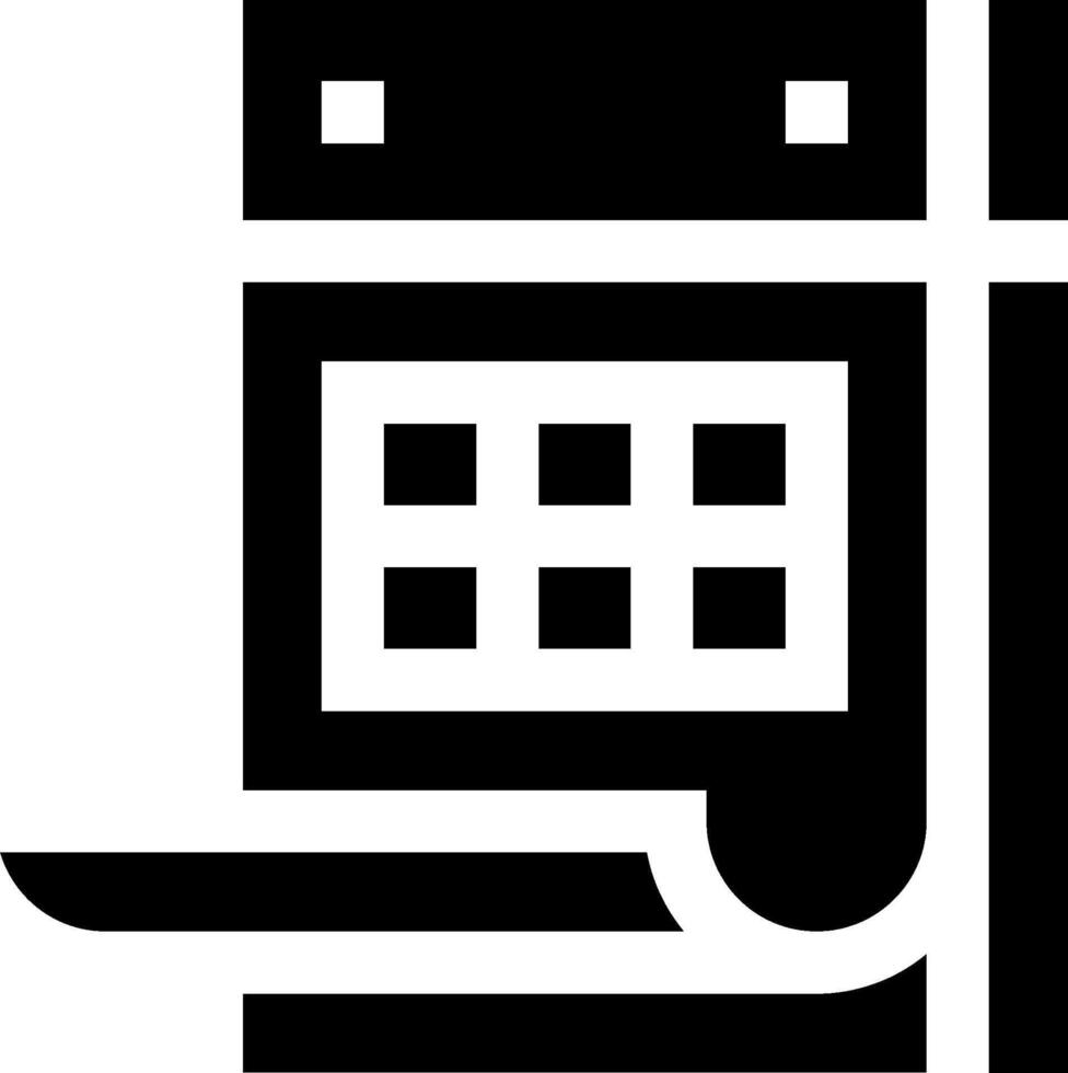 A black and white icon of a calendar vector