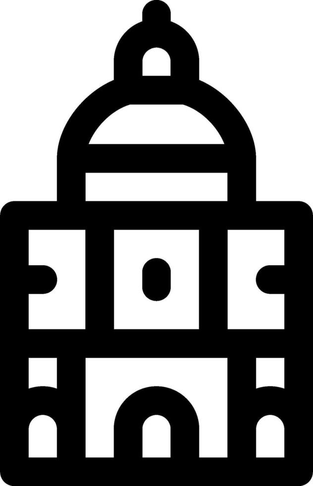A black and white icon of a building vector