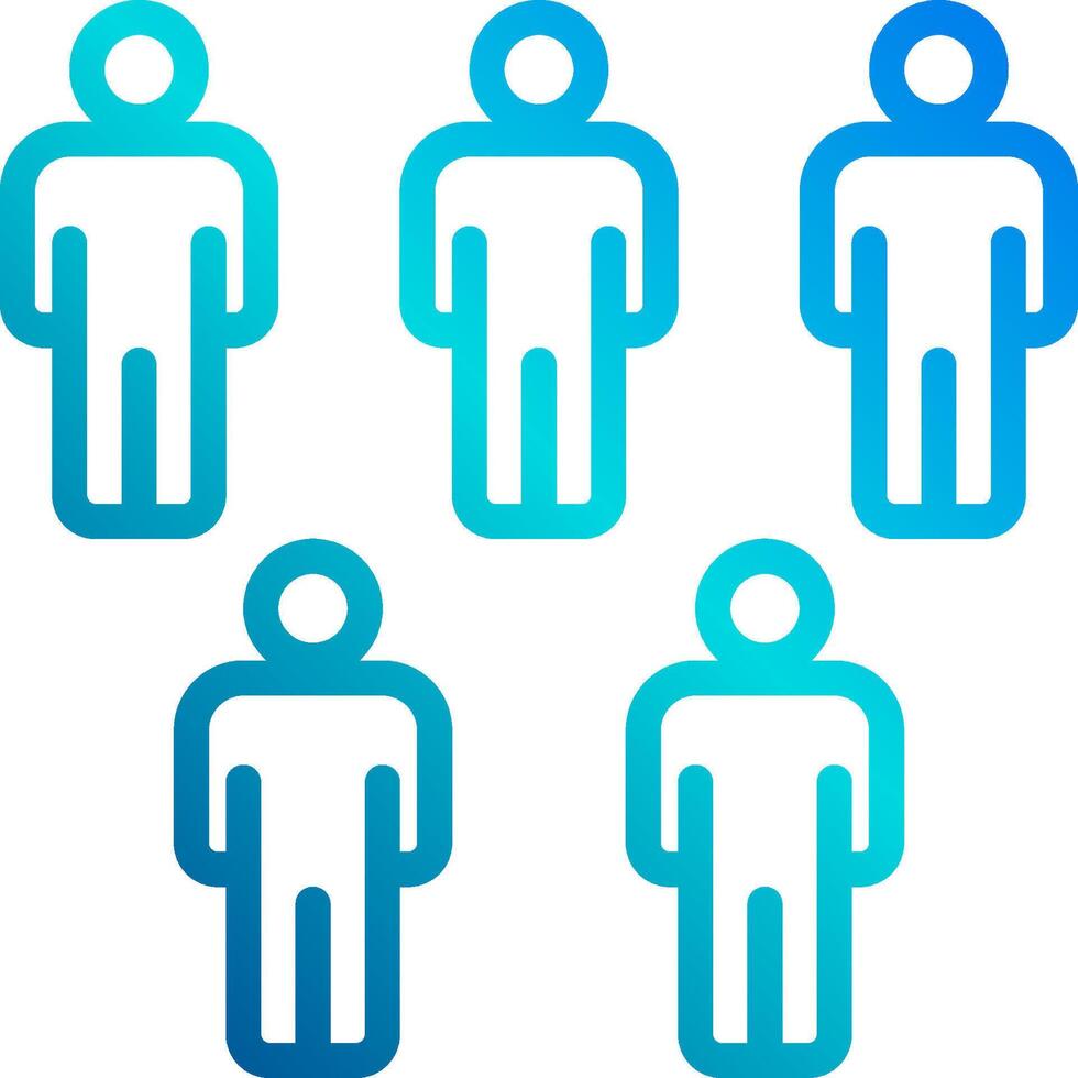 Six people icons in blue and white vector