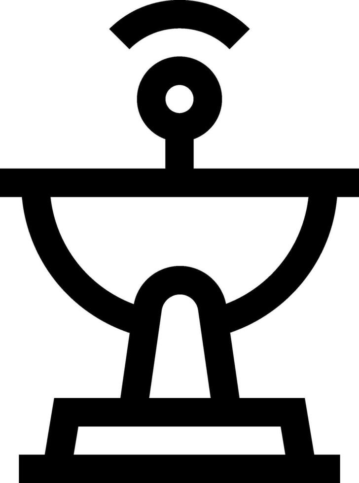 A black and white image of a pedestal with a wifi symbol vector