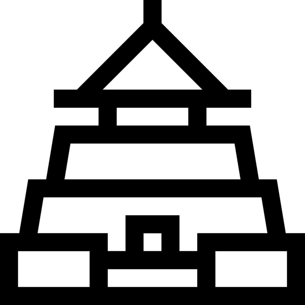 A black and white image of a pagoda vector