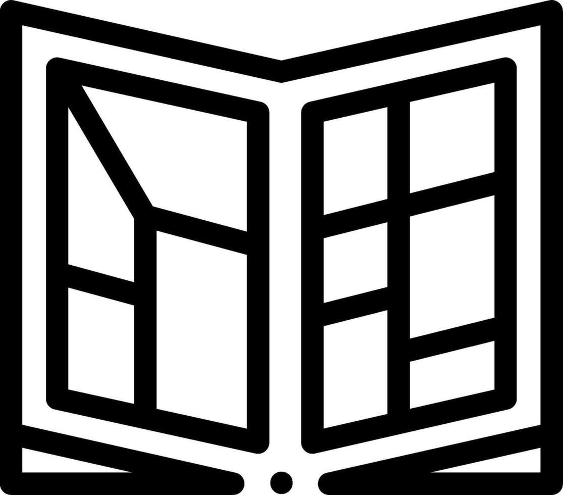 A black and white open book icon vector