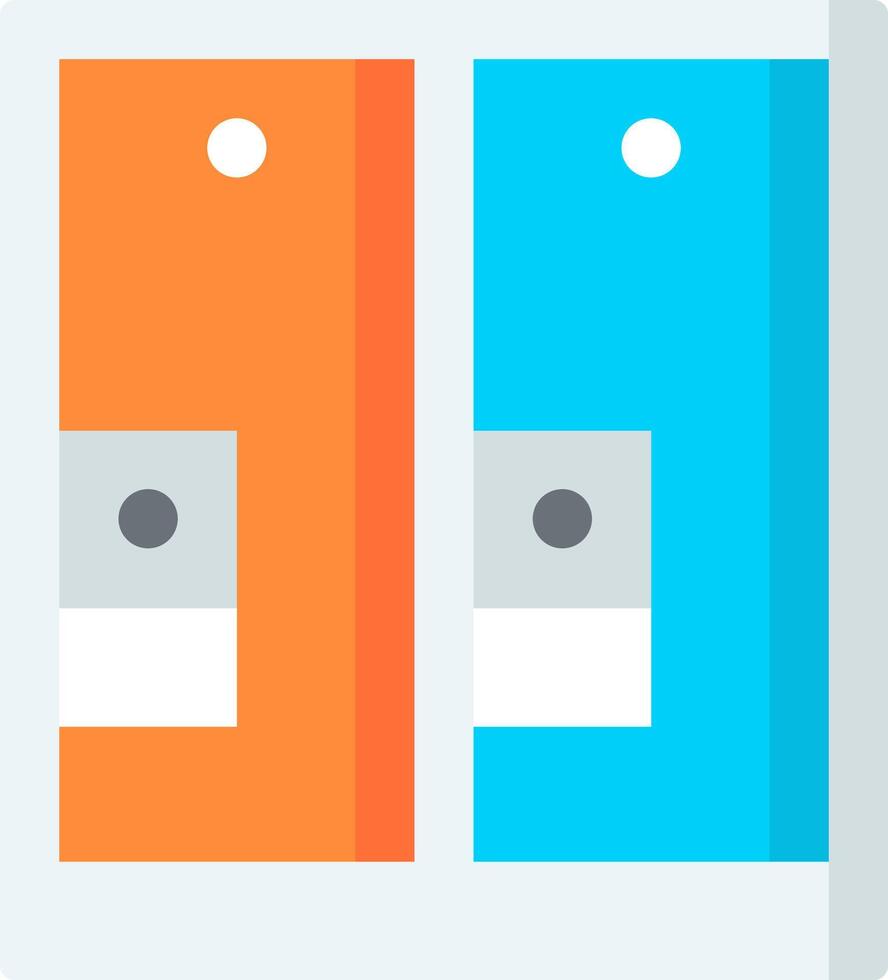 Two orange and blue file folders with a white background vector