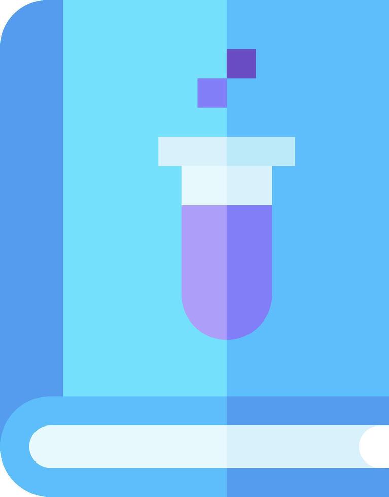 A test tube with a liquid in it on a blue background vector