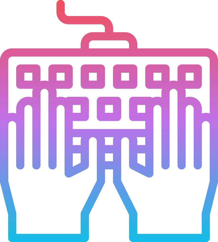 A hand holding a keyboard and mouse vector
