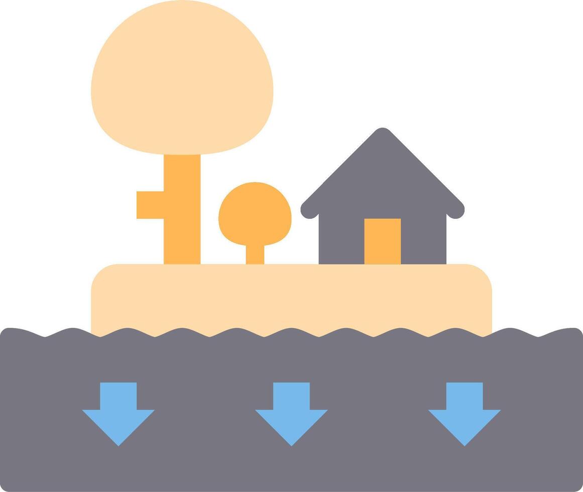 A house and a tree are on top of a hill vector