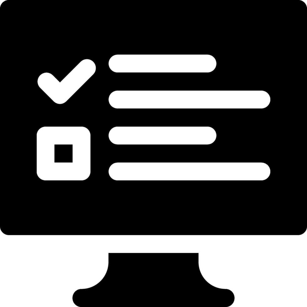 A computer monitor with check mark icon vector