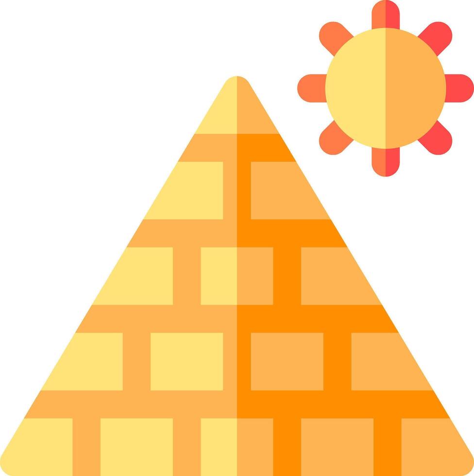 Pyramid with sun and sun rays vector