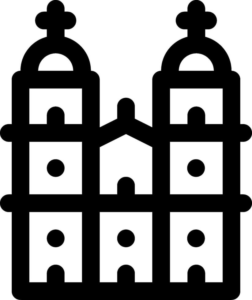 A black and white icon of a church vector
