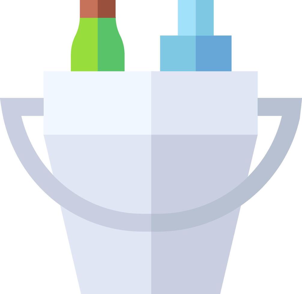 A bucket with two bottles and a bottle opener vector