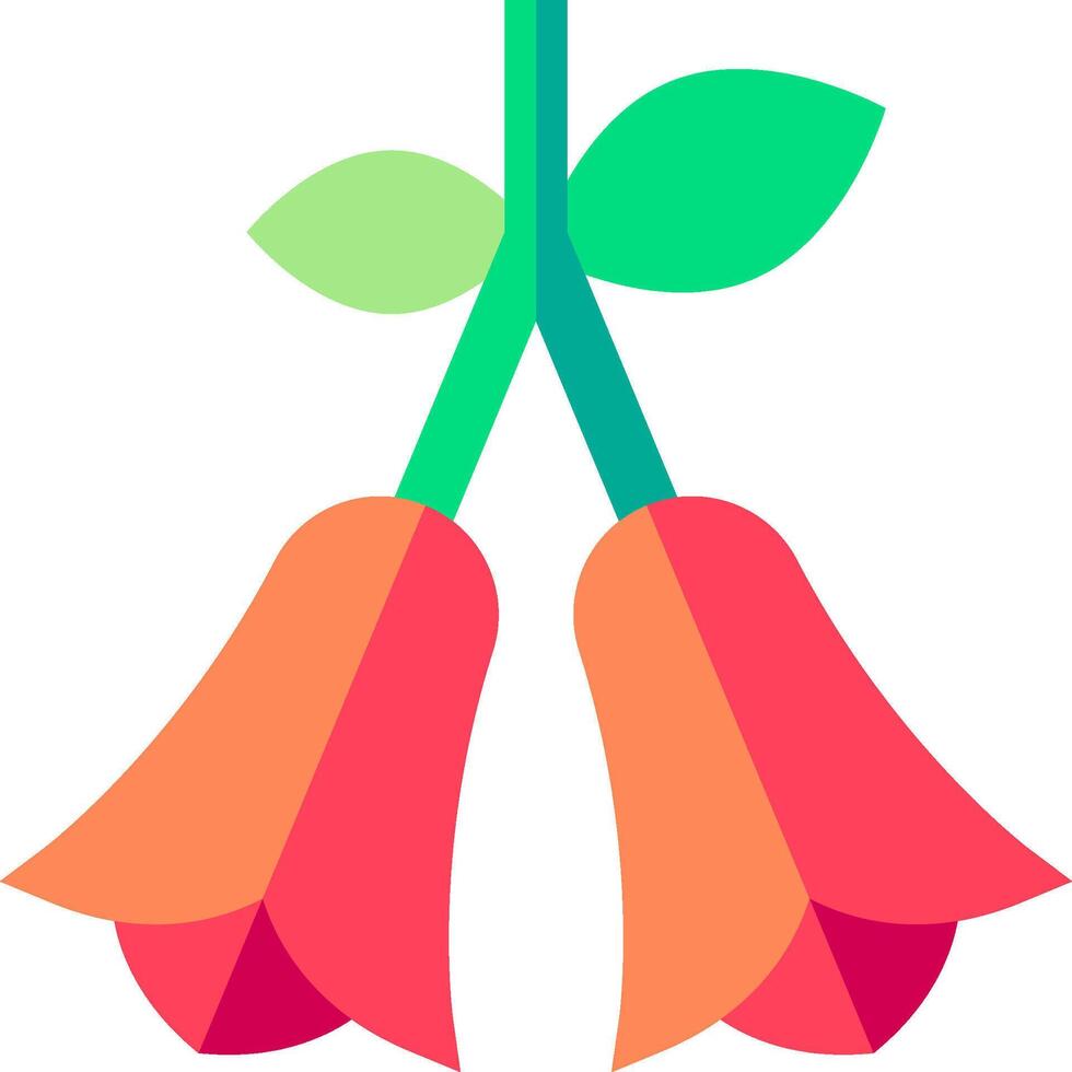 A flower with two petals and leaves vector