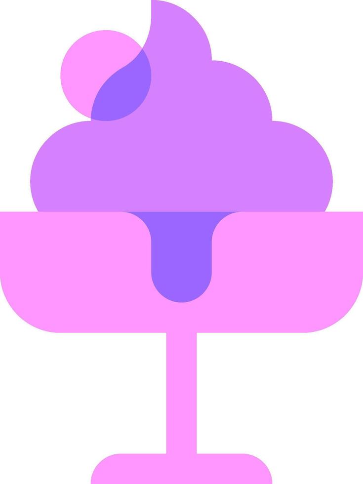 Ice cream with a purple swirl on top vector