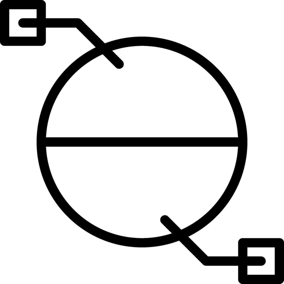 A circle with two wires connected to it vector