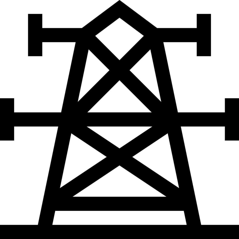 A black and white image of an electrical tower vector