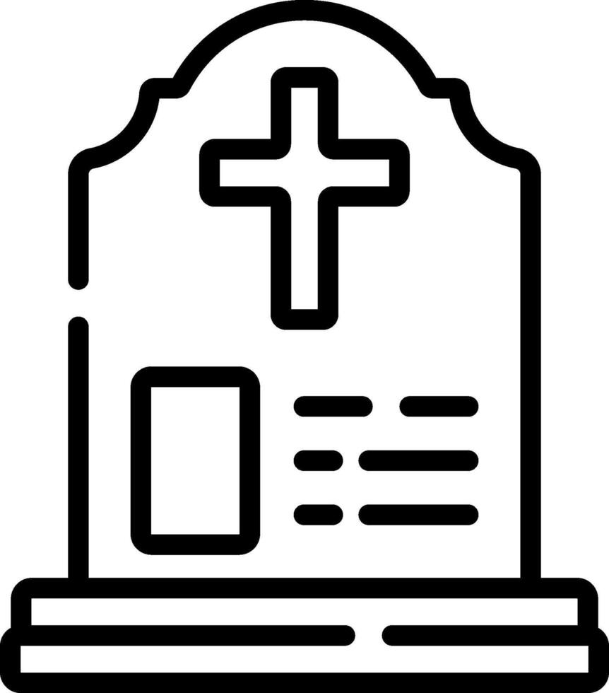 A black and white image of a tombstone vector