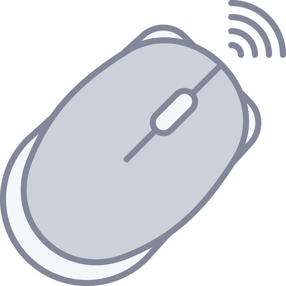 Mouse icon with wireless signal vector