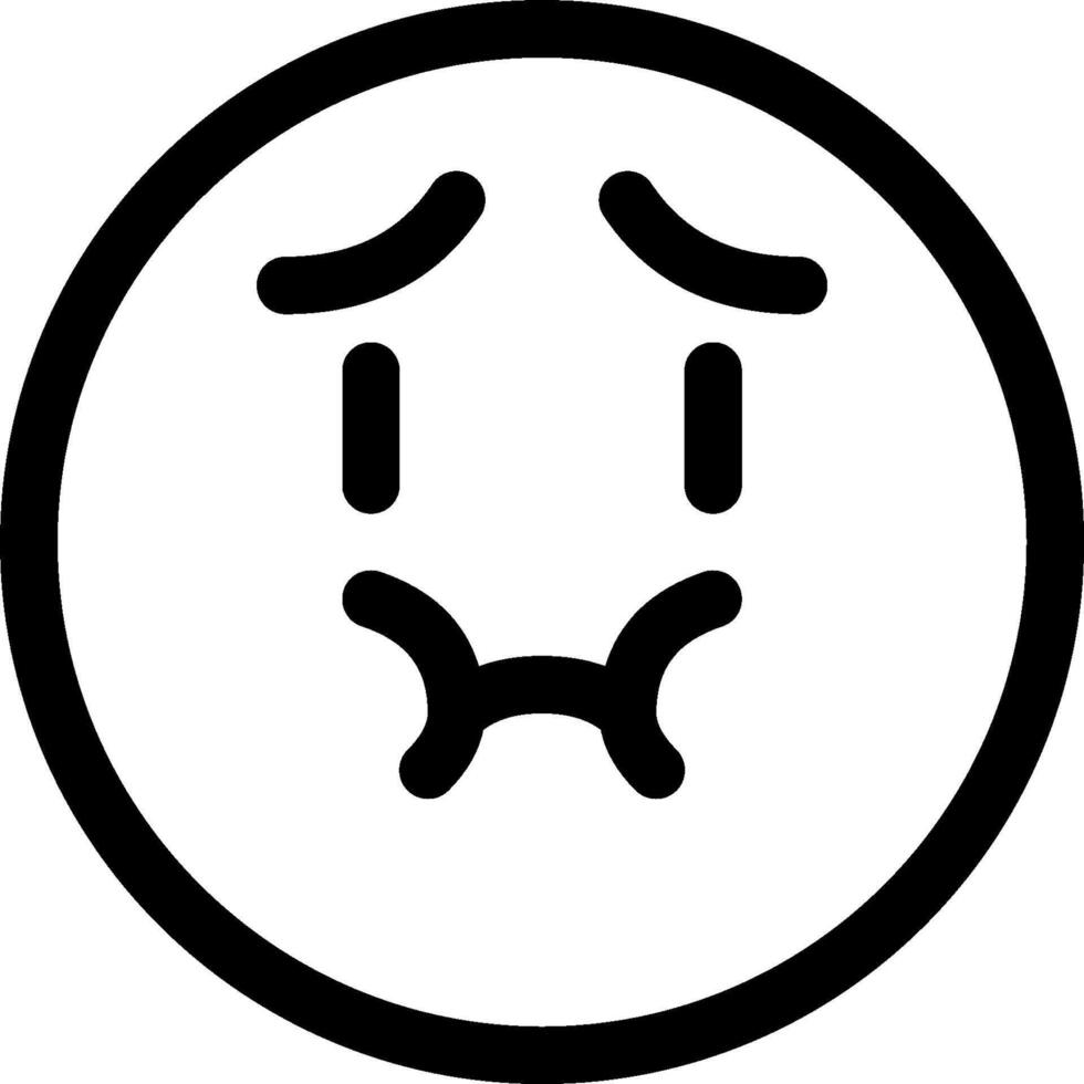 A black and white image of a sad face vector