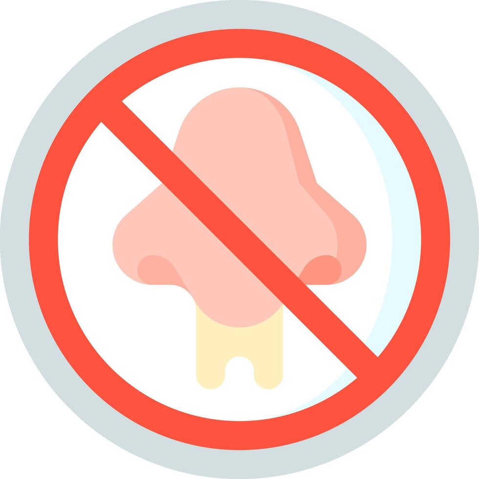 A no mushroom sign is shown in a circle vector