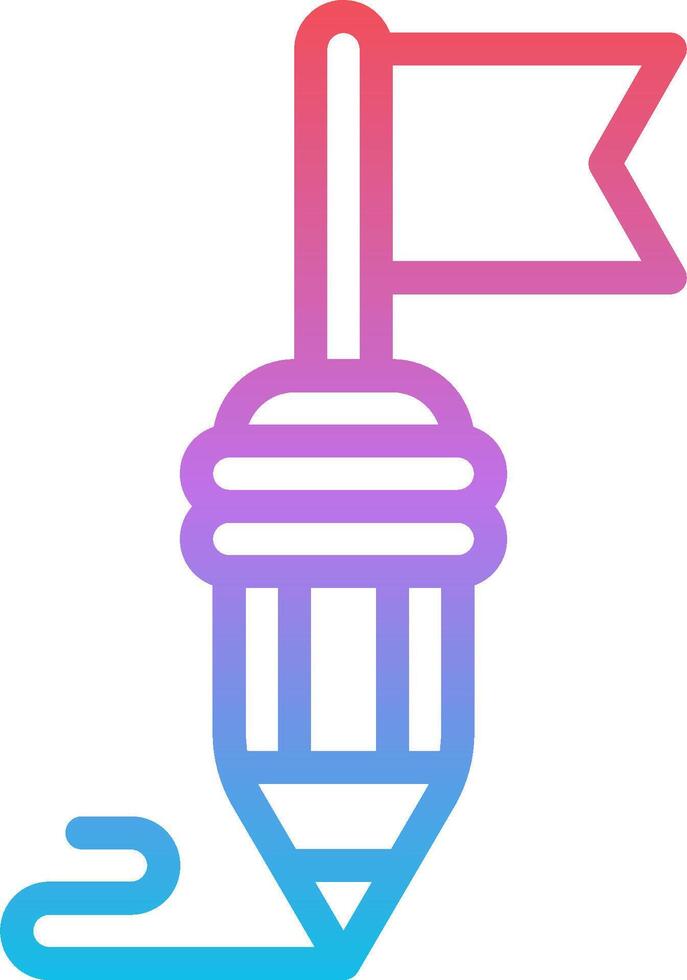 A pen with a flag on top of it vector