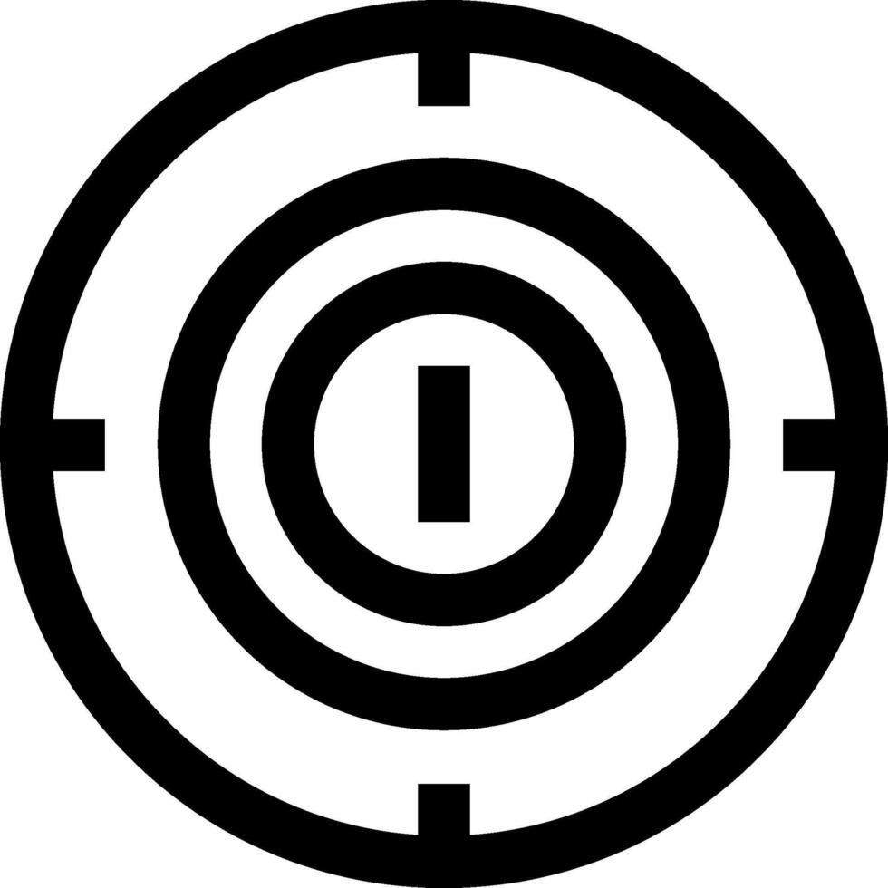 A black and white circle with a white arrow in the center vector
