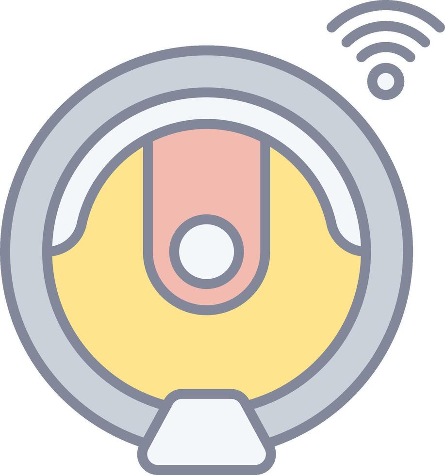 A wifi icon with a yellow and pink circle vector