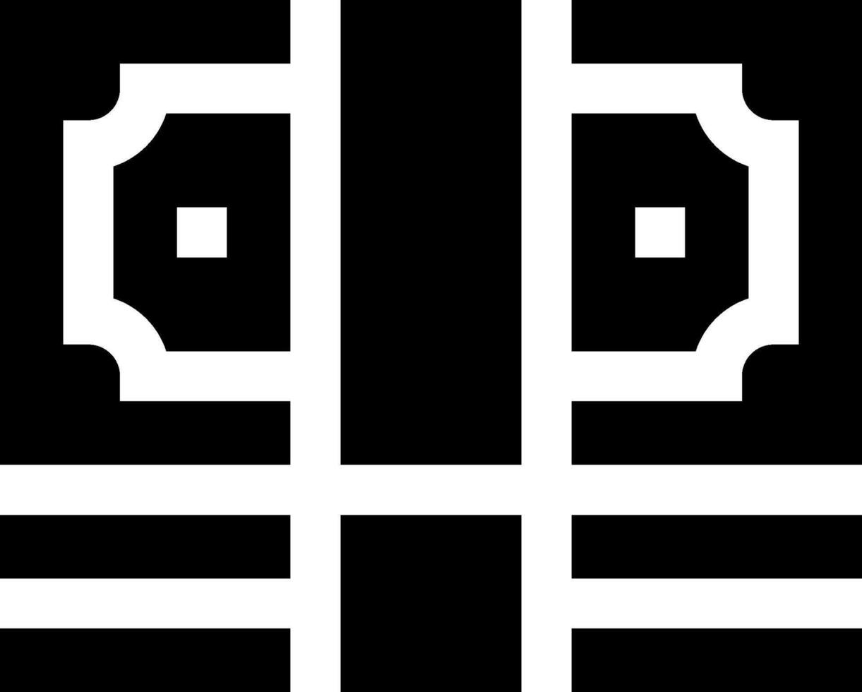 A black and white logo with a square in the middle vector