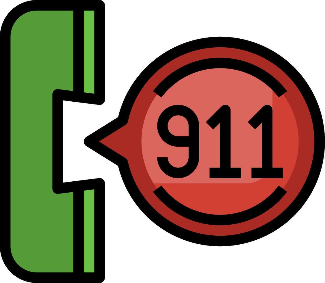 911 call icon vector