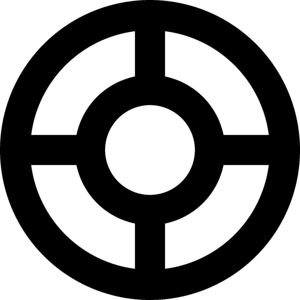 A circle with four circles in it vector