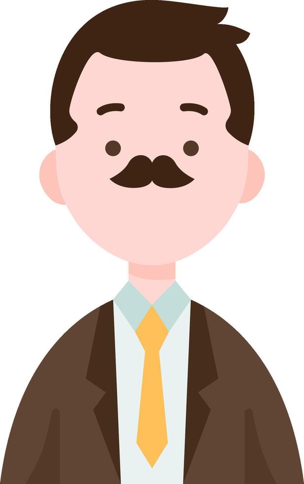 A man with a mustache and a tie vector