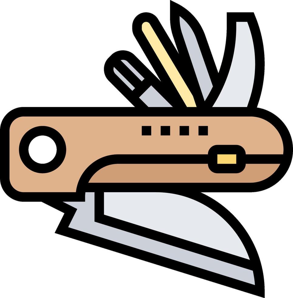 A knife and a multi - tool in a flat design vector