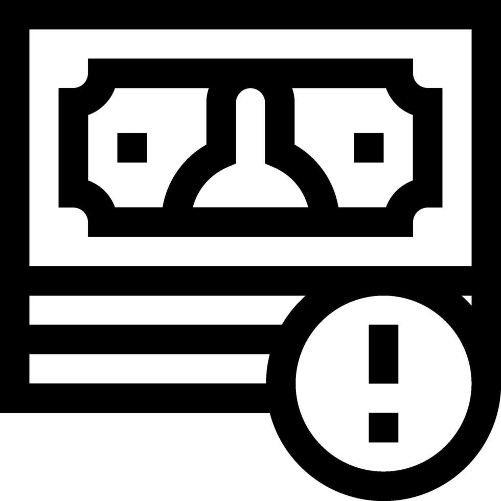 A black and white icon of a money bill vector
