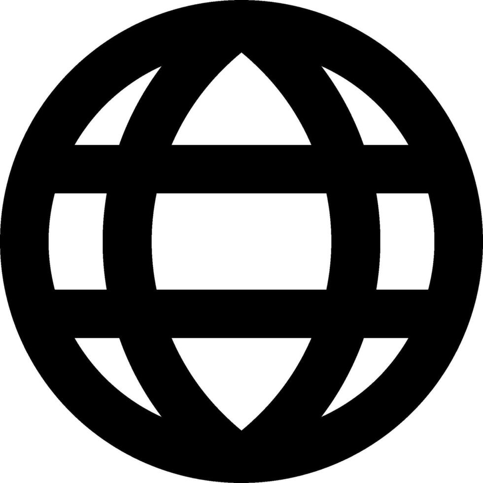 The globe icon is shown in black and white vector