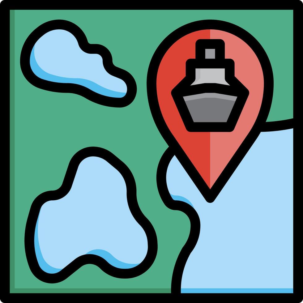 A map marker with a boat on it vector