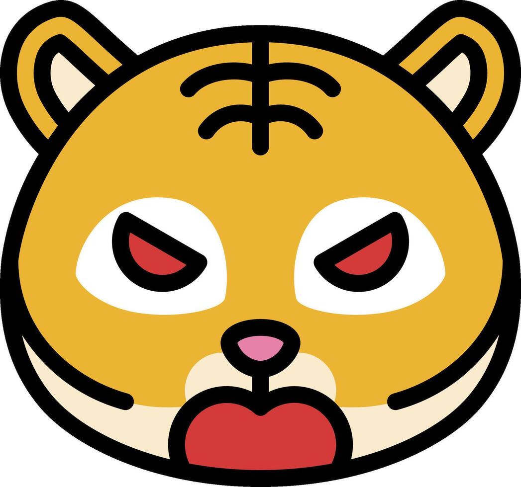 A cartoon tiger with red eyes and a red tongue vector