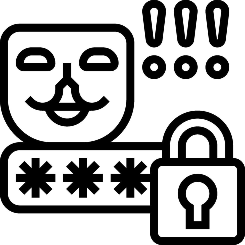 A black and white image of a mask and a lock vector