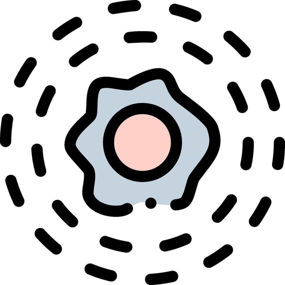 A circle with a pink dot in the center vector