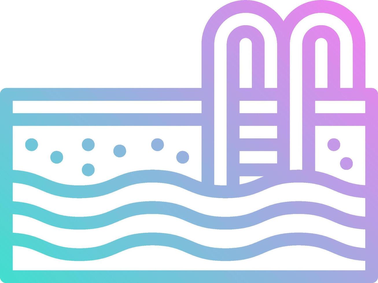 A colorful icon of a pool with water and a ladder vector