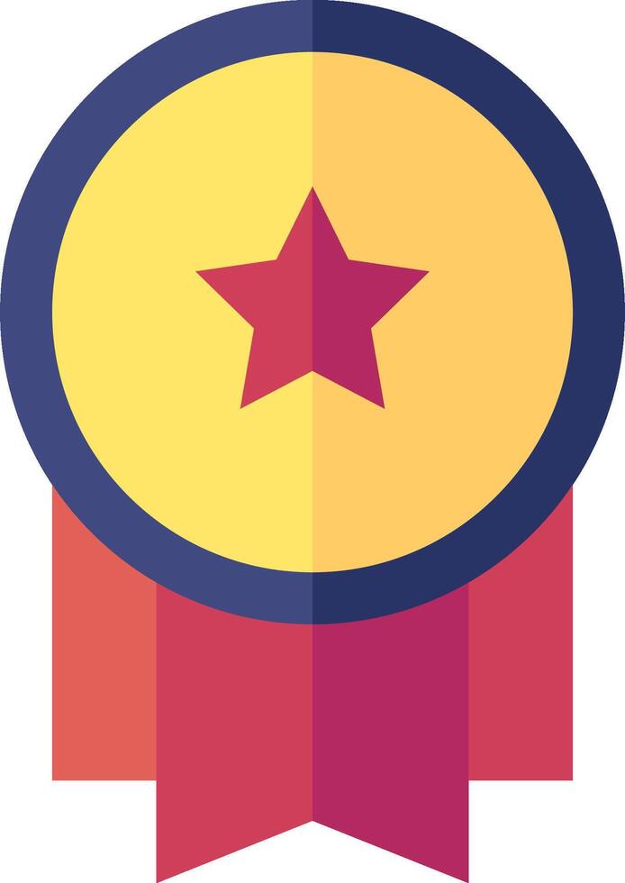 A star badge with a ribbon around it vector