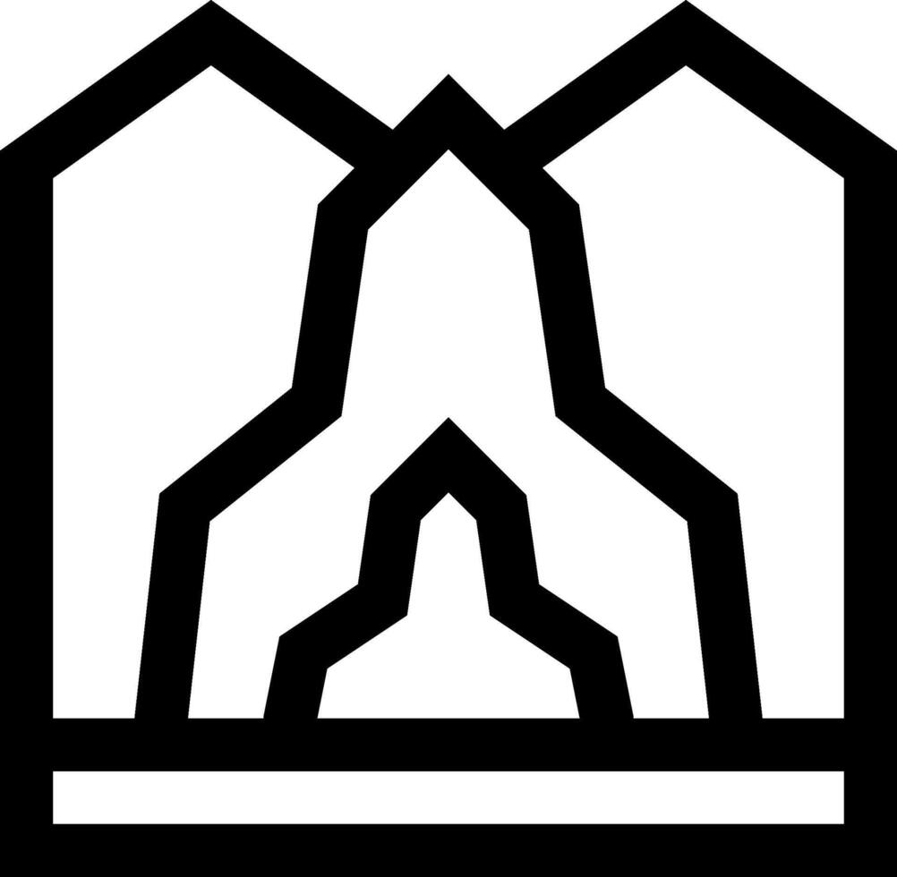 A black and white logo of a mountain vector