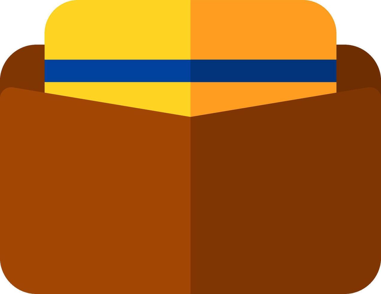 A wallet with a yellow stripe on it vector