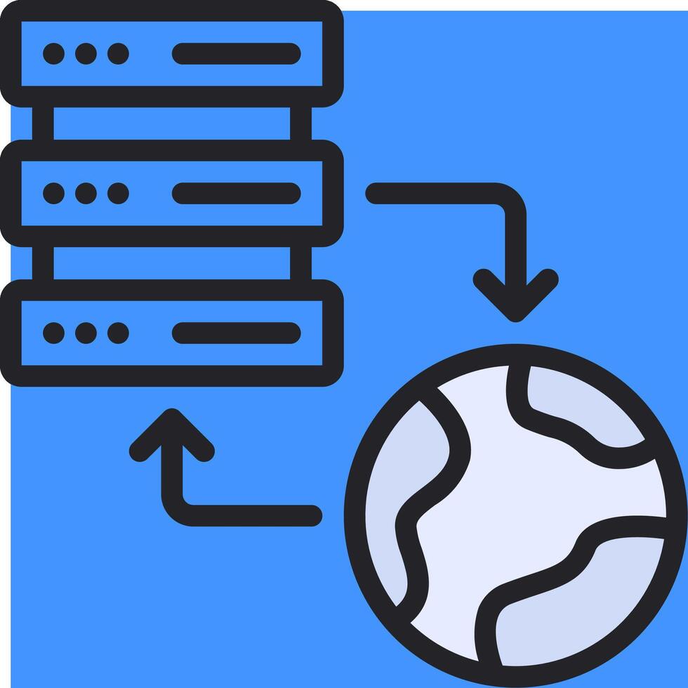 A server with a computer and a ball vector
