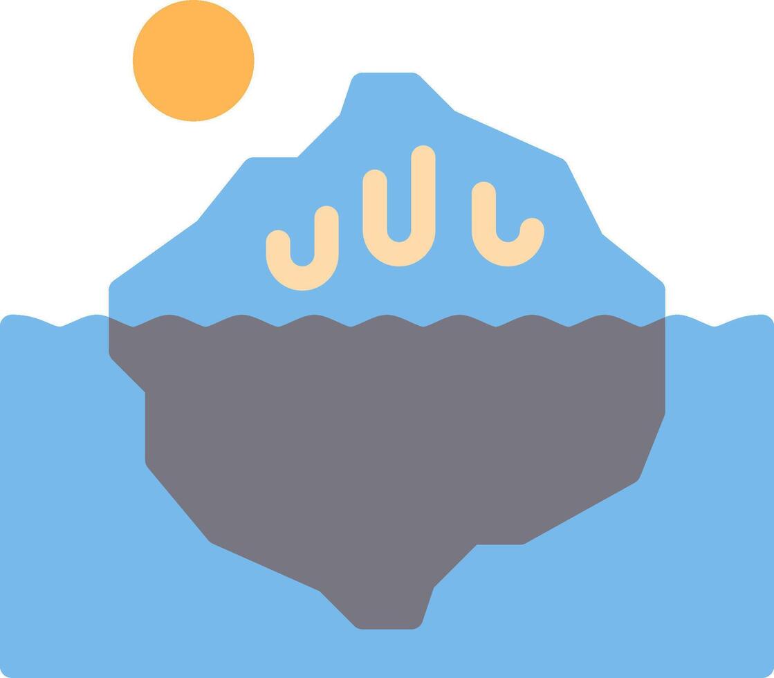 An iceberg with a sun in the background vector