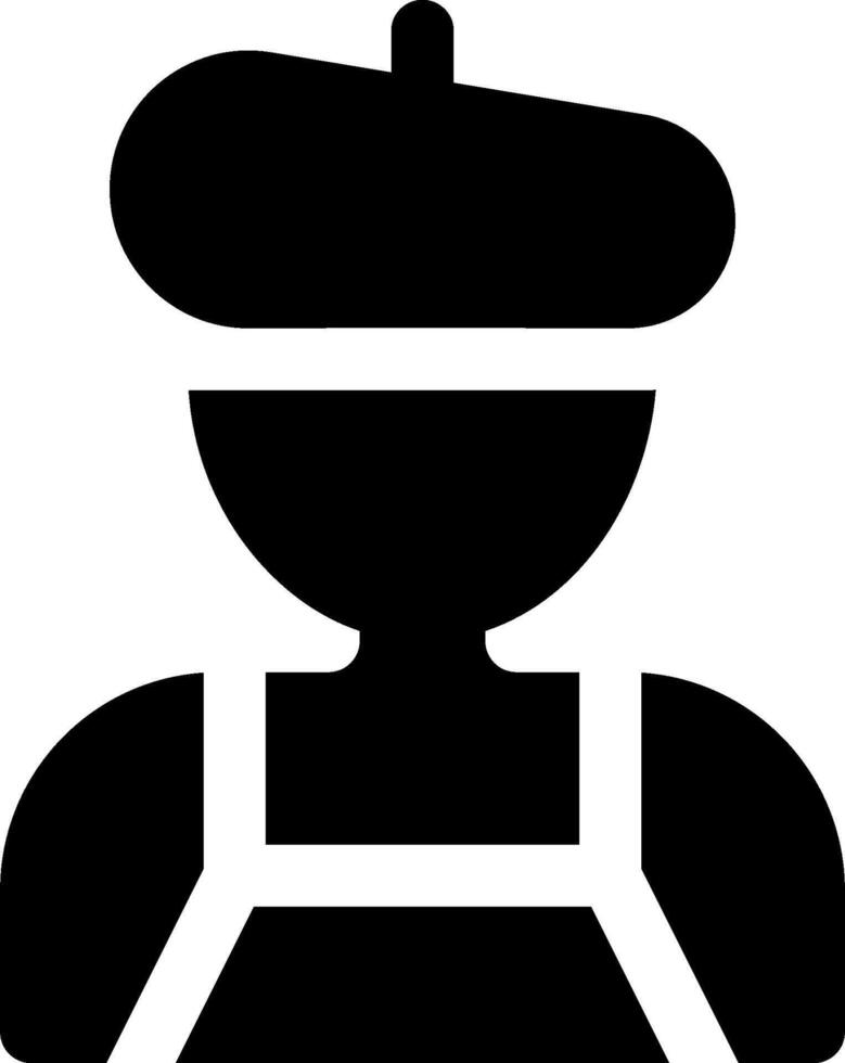 A black and white silhouette of a man in a hat vector