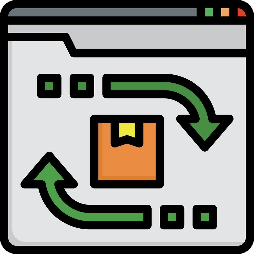 A web page with arrows pointing to the right vector